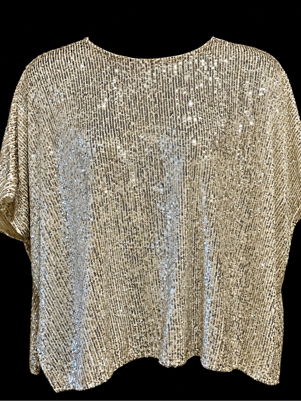 Silver Sequin top oversized Medium